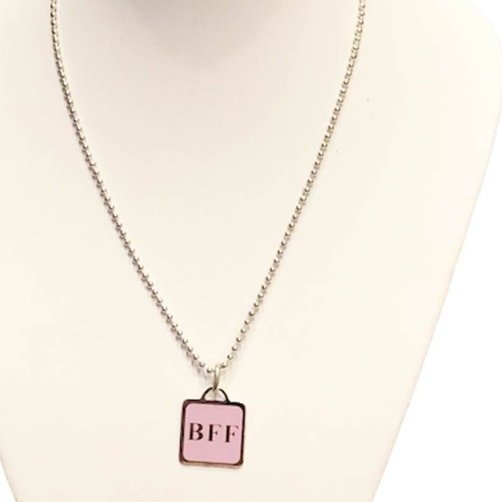 BFF Text Emoticon Pendant Necklace